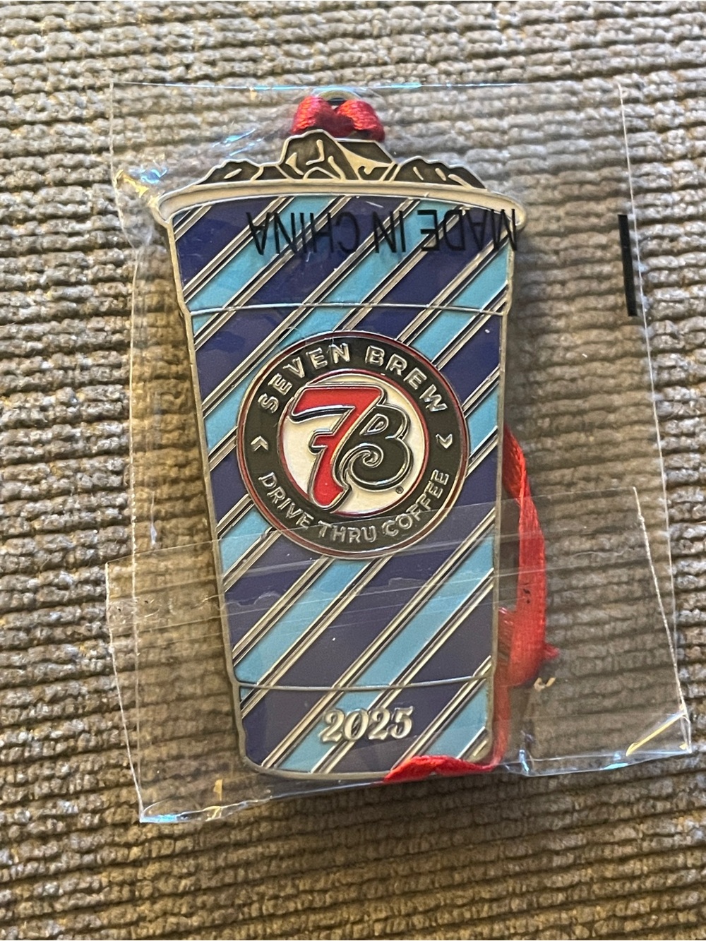 NIP 7Brew Coffee Metal Christmas Ornament 2025